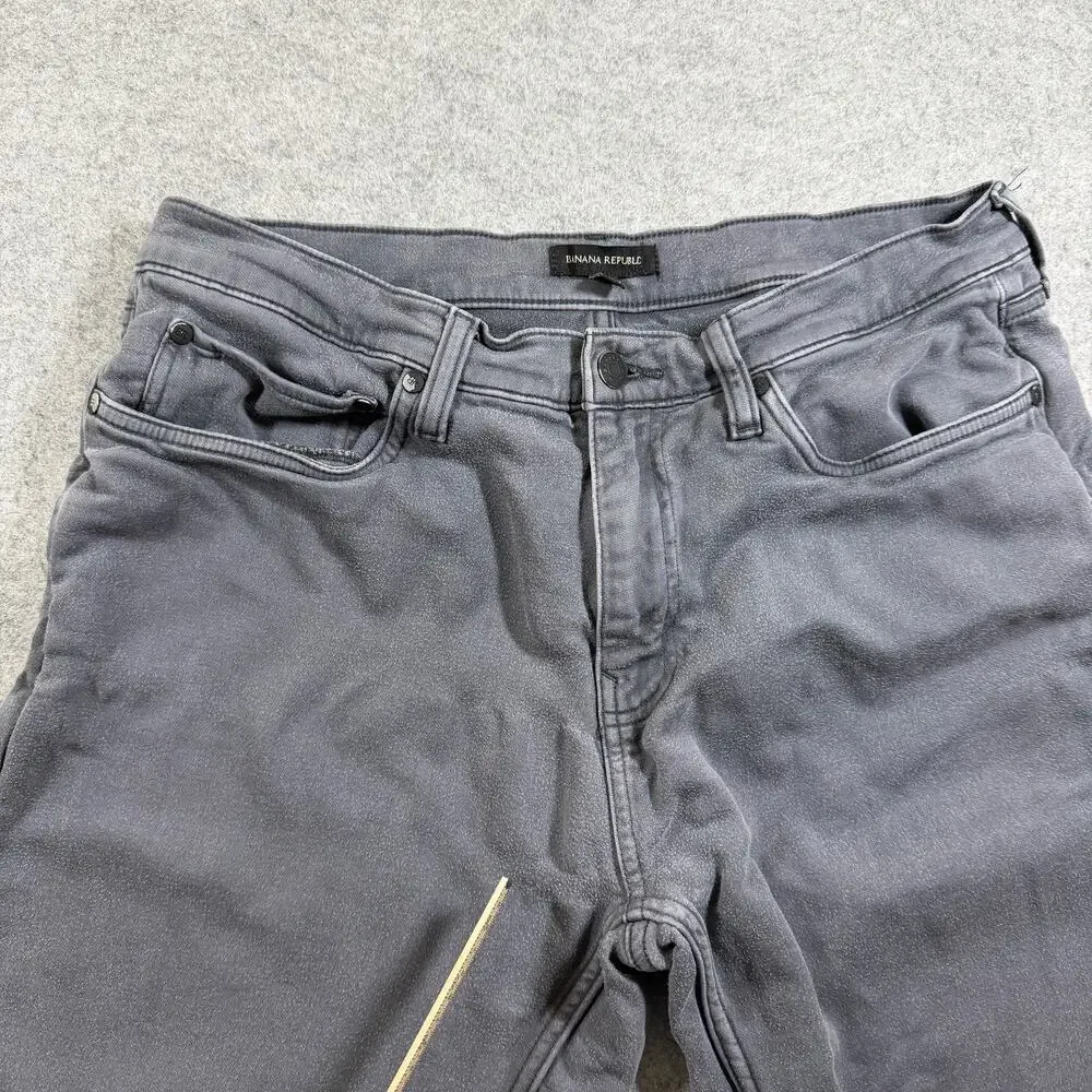 Banana Republic Twill Jeans Mens 34x30 Gray Faded Slim Straight Cotton Pants